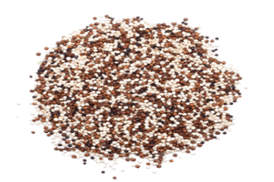 tas de graines de quinoa multicolore sur fond transparent png